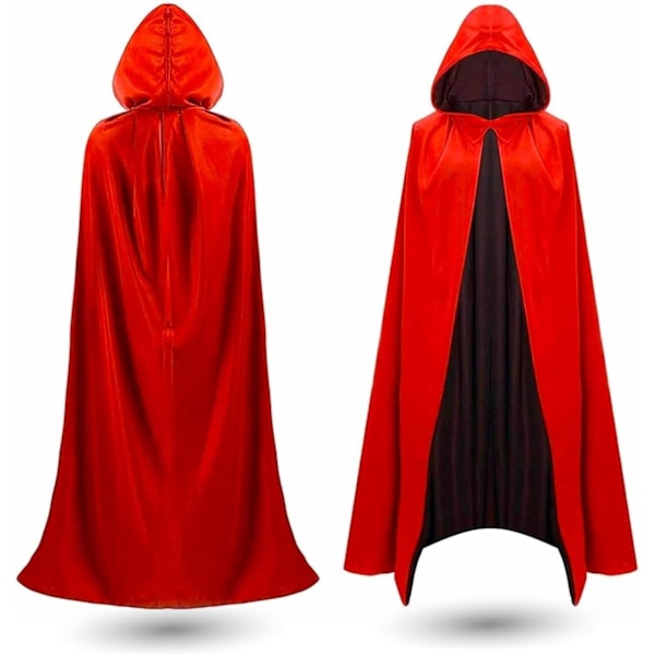 Halloween vampire cape costume red, black cape with hood for children, adults, ladies, gentlemen