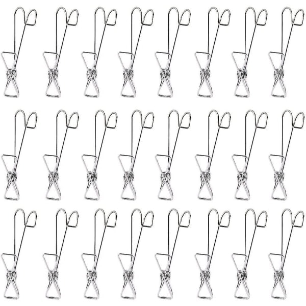 24 Klemmer i rustfrit stål, metalklemmer, klemmer i rustfrit stål
