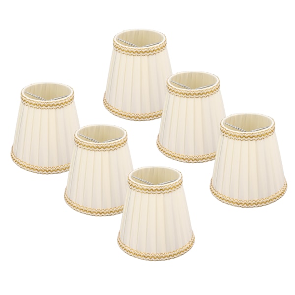 6 Mini Lampskärmar - Clip-On Tyglampskärmar för Ljuskronor