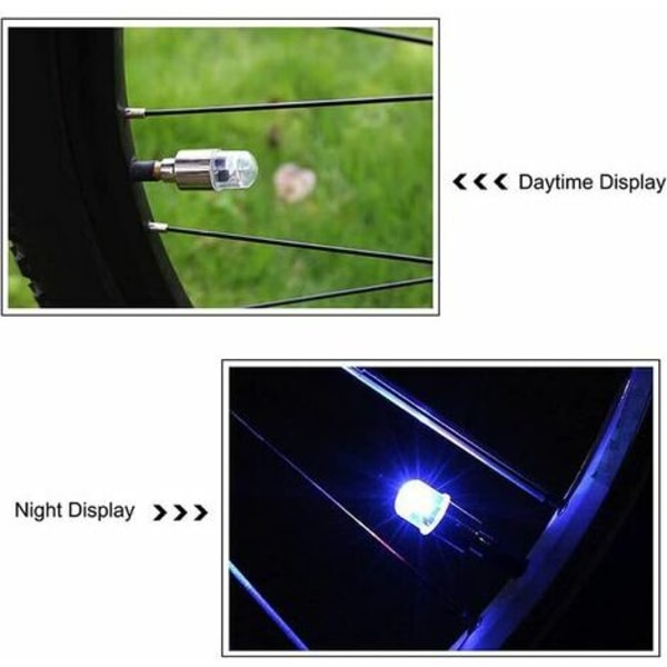 Kartokner 8-pak LED-ventilhatte til cykel, motorcykel eller bil med 10 ekstrabatterier (flerfarvede)