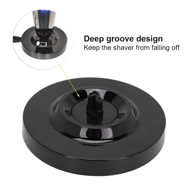 Elektrisk barbermaskine opladerbase, universel elektrisk barbermaskine opladerstativ, rund form herre elektrisk barbermaskine opladerbase (sort)