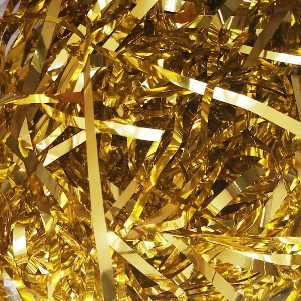 200 gram metallisk strimlet papir (guld), perfekt til dekoration (JS)
