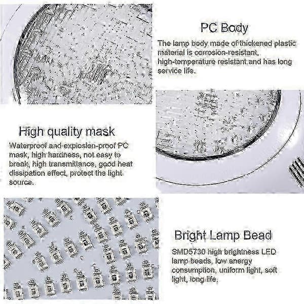 35W RGB LED Pool Light with Remote Control - IP68 Waterproof Multicolor Pool Lighting Compatible with