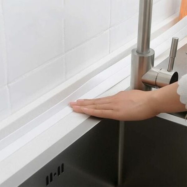320x3.8CM Duschlist Tätningslist Duschlist Badrum Vit Silikonlist Maskeringstejp Badkar PE Självhäftande Kök Hörnförsegling