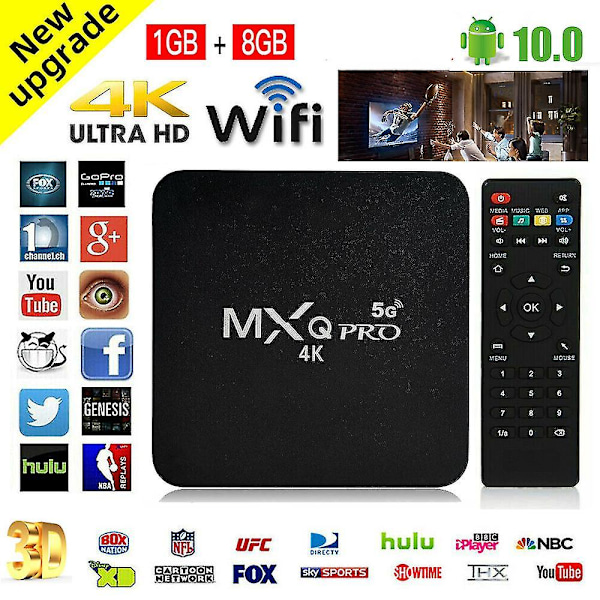 Uk 2023 Ny X98q TV-box Android 11.0 4K UHD Wifi 16GB/8GB 5G Set Top Player HDMI5 Fjärrkontroll