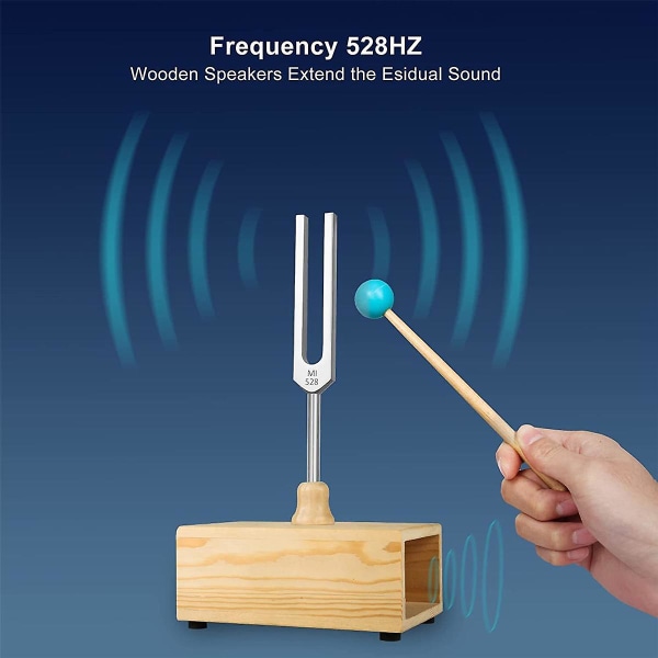 528hz stemmegaffel, stemmegaffel resonansboks, til lydterapi, yoga, meditation og afslapning