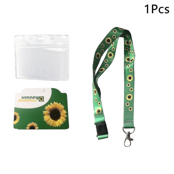 10 st Halsrem Solrosband med säkerhetsavskiljare + ID-märkeshållare i plast