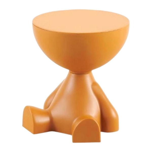 Sofakantbord Lille Husholdnings Skulptur Figur Statue Møbel Flad Hoved Sød Drikkebord til Badeværelse Kontor Hjem Terrasse Orange