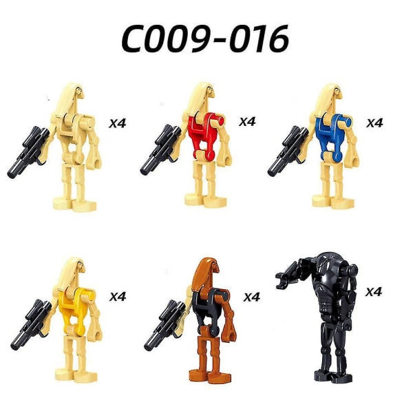 24 stk Star Wars Battle Droids byggeklodser Mini Minifigurer Legetøj Gaver