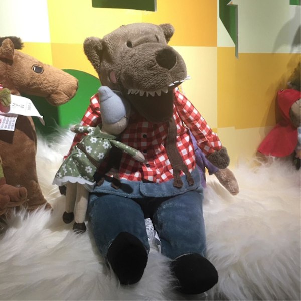 Plush Mormor Vargen Rödluvan Leksak Stoppade Vargen Och Mormor Docka Present 19.7 Tum