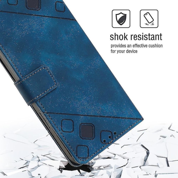 Veske til Iphone 12 Pro Cover Flip Magnetisk Lær lommebokkortholder kompatibel med Iphone 12 Pro-deksel Blue