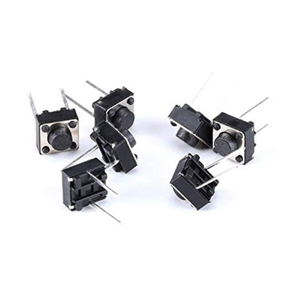 100 st Taktknappsbrytare 2 Pin Dip 6x6x5mm PCB Momentary Taktil Takt Tryckknappsbrytare
