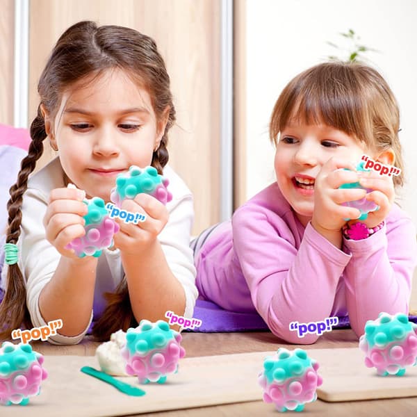 Pop Ball Fidget Legetøj, 3D Push Bubbles Silikone Sensoriske Pop Stressbolde til Børn, Sensorisk Bold Legetøj Anti Angst Lindre Stress Hånd