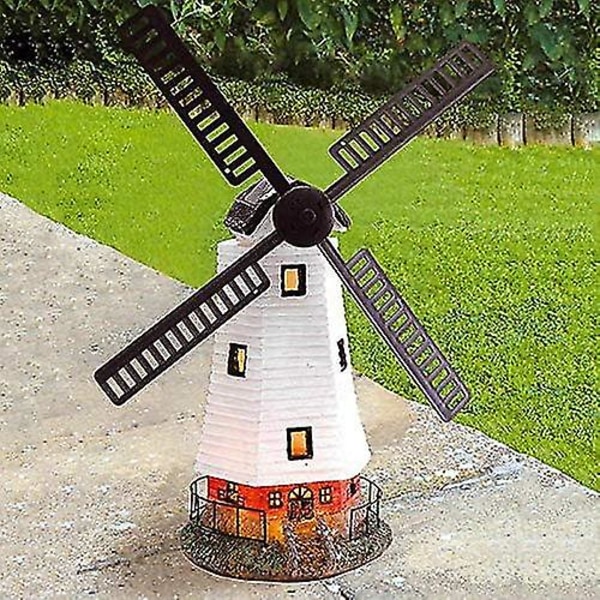Puutarhakoristeen tuulimylly, vedenpitävä aurinkovoimalla toimiva automaattinen tuulimylly LED-valolla puutarhakoristeeseen, kuo Lu