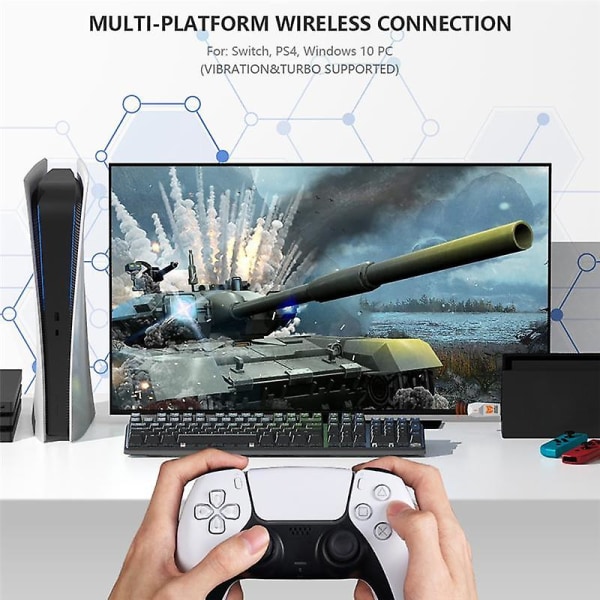 R100 Pro USB-mottaker Trådløs Adapter Gamepad-konverter for Series Bluetooth-adapter