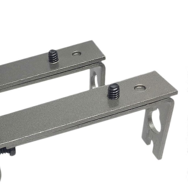 2 Stycken Justerbara Metall Gardinstång Väggfäste Krok Hållare Silver Grey