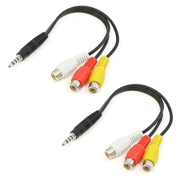 Av Audio 1 RCA Han-stik til 2 Hun-stik Adapter Connector 2 stk