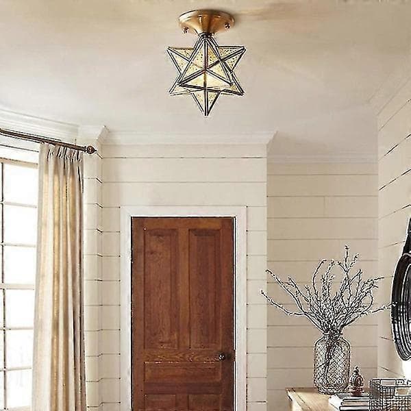 Five-pointed Star Ceiling Lamp Hall Corridor Balcony Small Lamps Iron Black
