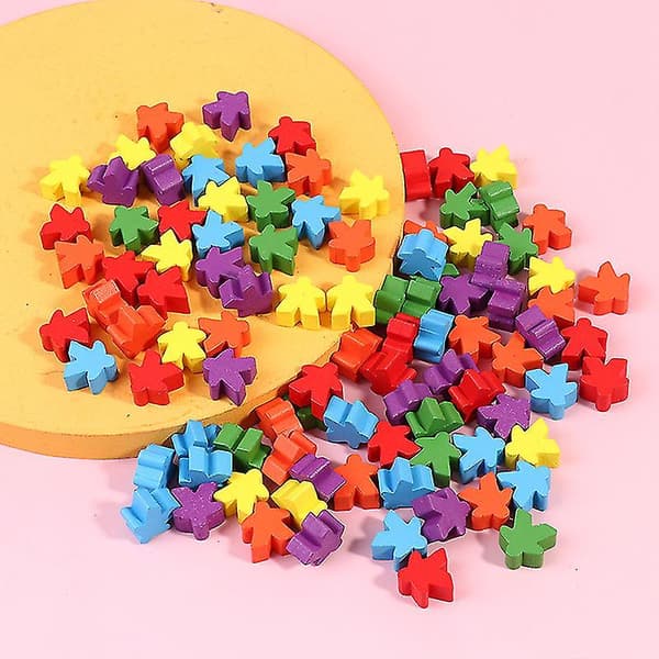 100 trä Meeples 16mm Extra Brädspelsbitar Pjäser Schackpjäser Bulk Ersättning
