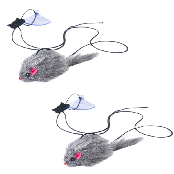 2pcs Hang Anywhere Soft Chase Cat Toys Simulation Mouse Doors Self Play Exercise