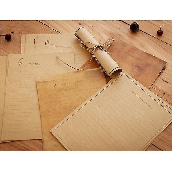 12 stk Vintage kraftpapir skrivepapir europeisk stil papir for brevskriving brevpapir Stati