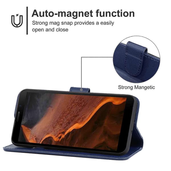 Læder Telefon Cover til Doogee S61/S61 Pro Blue