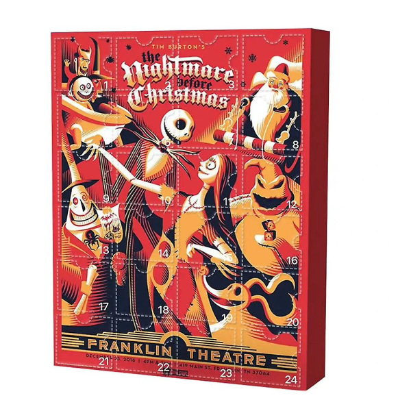2022 Halloween 24 dagars nedräkning adventskalendrar - Kids The Nightmare Before Christmas Figurer Doll Toy Blind Box Present