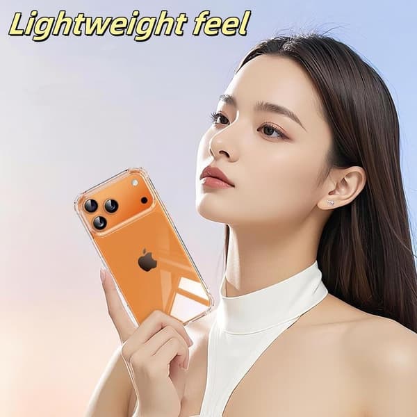 Clear Case for iPhone 17 Pro, Clear a17 Pro Case Slim Hard PC Back and Soft TPU Shockproof, Scratch-Resistant Shockproof Protection