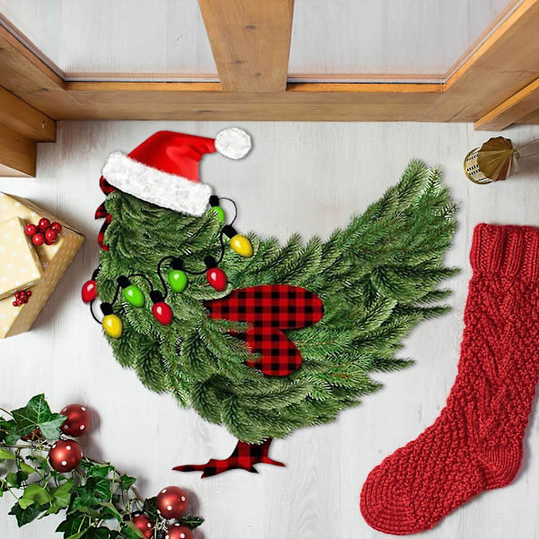 Julegaveideer 2023 på Udsalg og Clearance Julekylling Gulvmåtte Velkommen Dørmåtte Kylling Polyester Dørmåtte