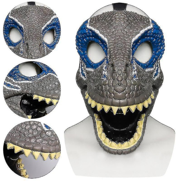 Skrekk Dinosaur Masque Sammenleggbare Dyr Latex Masque Halloween Cosplay kostyme rekvisitter til fest Green