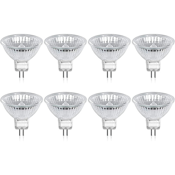 Halogeenilamppu Gu5.3 Mr16 35w 12v Lämmin Valkoinen 2800k Himmennettävä, Lasikansi 400 Lumenia 2-nastainen Vaihtospotti, 8 kpl Cisea