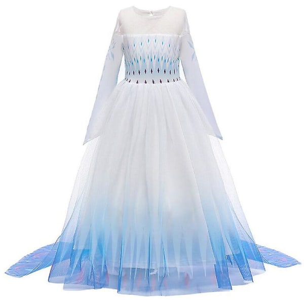 Tytöt Elsa 2 Mekko Prinsessa Puku Elsa Prinsessa Ice Queen Tyylikäs Pukeutuminen Lumihiutale Tylli Puku Asut Lasten Cosplay Syntymäpäiväjuhlat Halloween Joulu Gradient Blue 3-4 Years