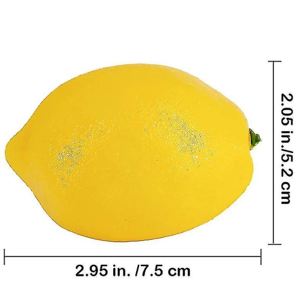 20 stk kunstige sitroner falske sitroner falske sitroner frukt i gul 3 tommer lang x 2 tommer bred