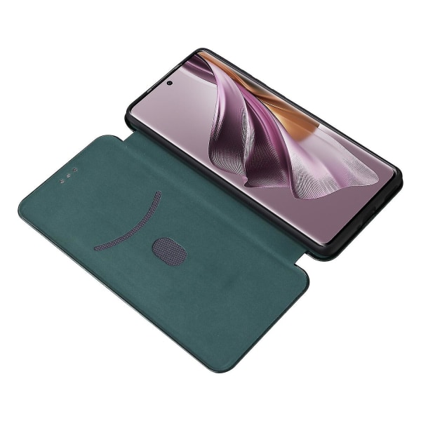 Case För Oppo Reno 10 Pro 5g Kolfiber Case Folio Flip Protective Magnetic Cover_ggod Green