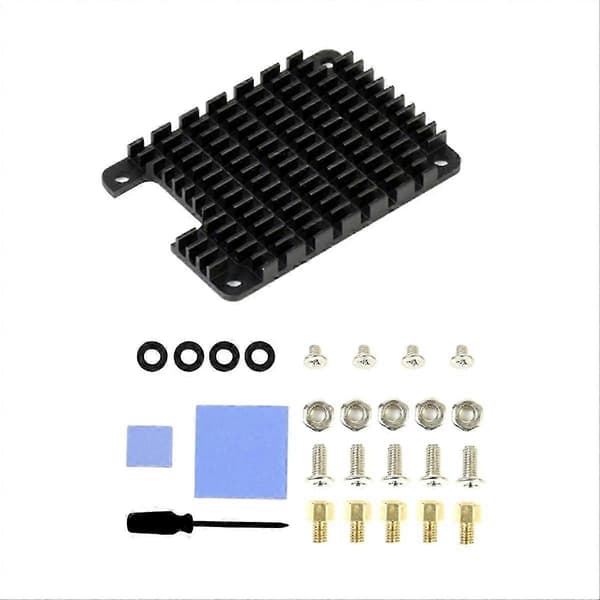 CM4 kylfläns i aluminium med termiska dynor passiv kylning för Compute Module 4-kort Black