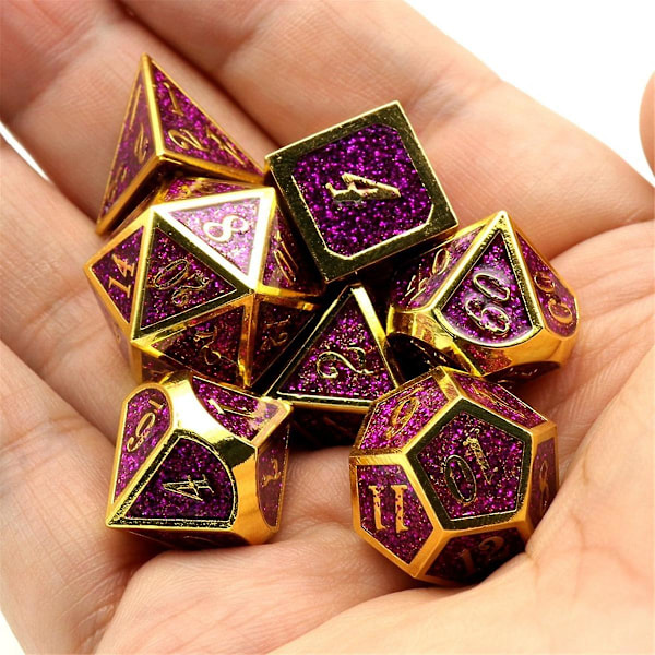 7 kpl Metalliset Noppaa, Raskaat Kiinteät Sinkkiseos Polyhedron Noppasetti Dungeons and Dragons Pöytäpelille
