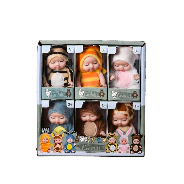 Mini Reborn Baby Doll 6st Sova Baby Doll Presenter för barn Leksaker för flickor 3-6 år