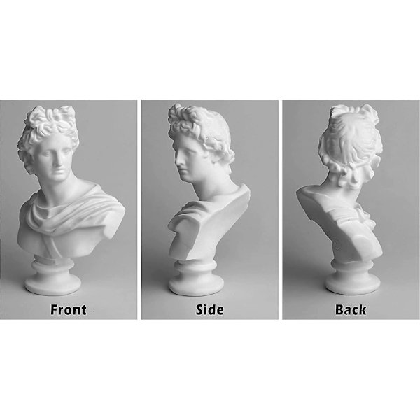 15 cm Apollo Statue Gresk og Romersk Mytologi Gud Klassisk Replika Hode Byste Skulptur Figur Hjem Dekorasjon Bordplate Skap Samling Tegne Skisse Apollo