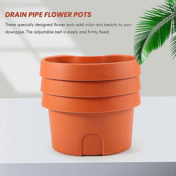 3 st/paket Unika stuprörstrattar Blomkrukor Dräneringsrör Blomkrukor Tråg Dräneringsrör Trädgårdspl Redbrown