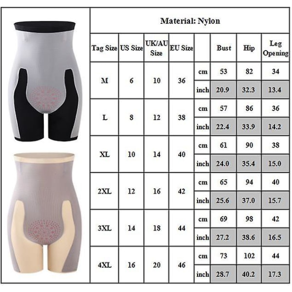 Body Shaper for kvinner undertøy Fiber restaurering Shaper Graphene Honeycomb Stramming Shapewear Magekontroll Shorts Black L