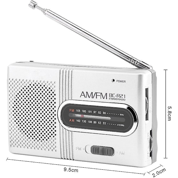 Bärbar Radio - Batteridriven FM-radio med Inbyggd Högtalare