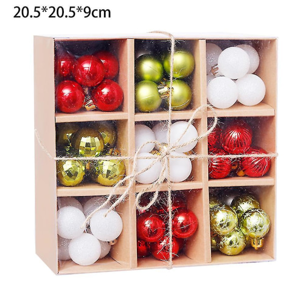 99 st splittersäkra juldekorationer set trädbollar för semesterbröllopsfest Säsongsprydnad röd grön