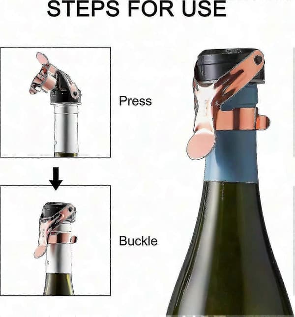 2 stk. Champagneflaskeprop i rustfrit stål til Cava Prosecco Mousserende Vinflaskeforsegling TY Rose gold 2pcs