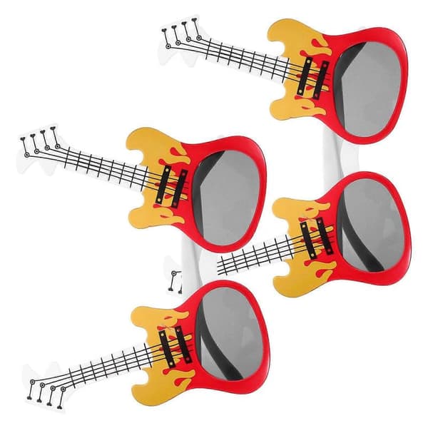 2 Par Gitarr Mönstrade Solglasögon Glasögon ABS Glasögon Party Dekoration Prop