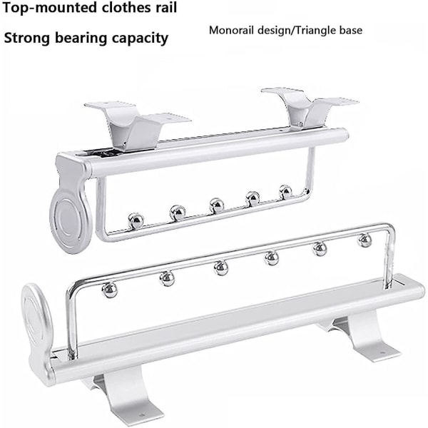 Teleskopisk garderobsstång för klädskåp - kraftig utdragbar klädstång byxhängare