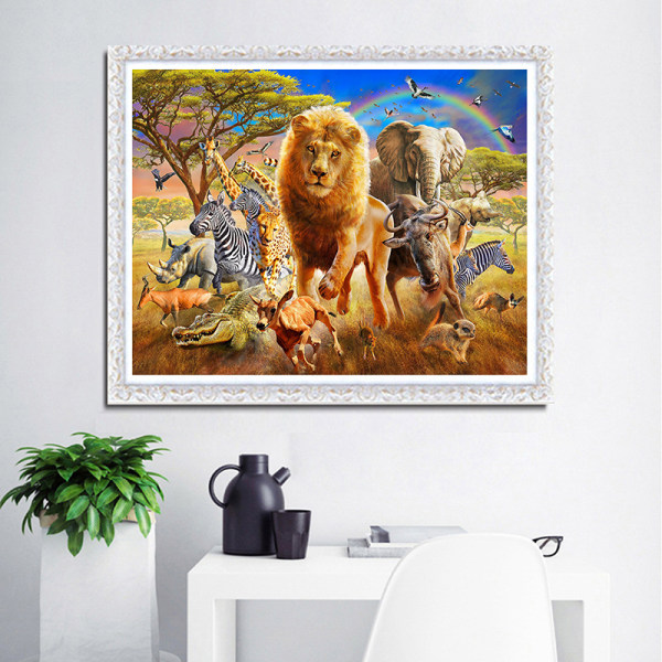 Diamond painting / 5D- diamond painting DIY taidekoristelu Animals 40x30cm