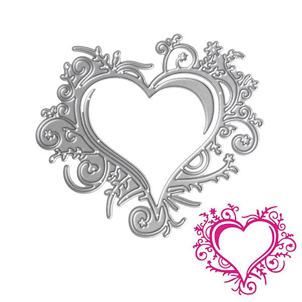Hjerte Blondeskæring Dies Stencils Scrapbog Album Prægekort gør-det-selv Craft Decor