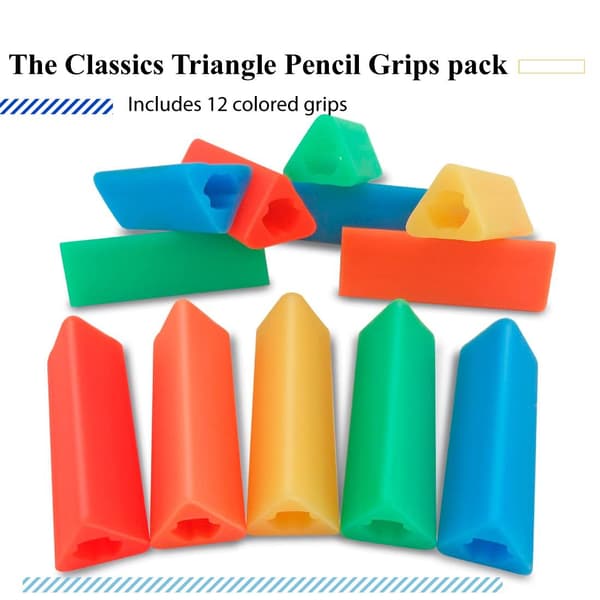 12-pack klassiska triangulära pennfästen, blandade djärva färger, 4,45 cm långa