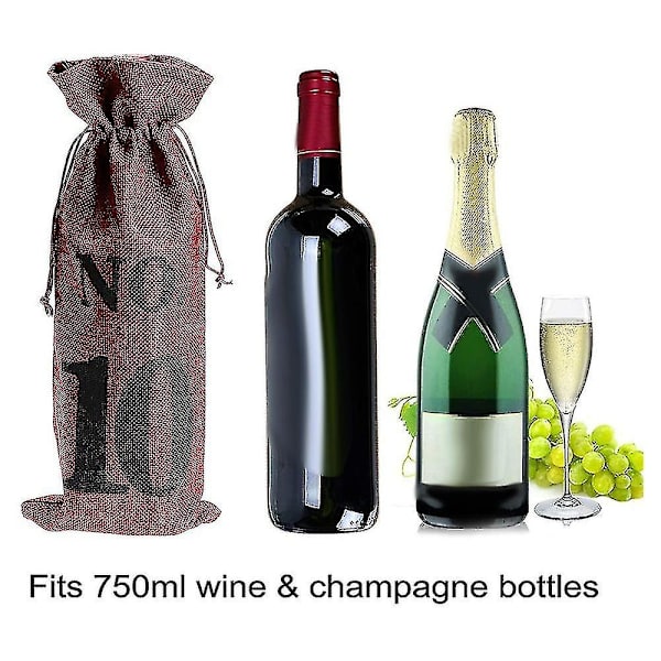 1 til 10 burlap vinposer Blind vinsmagning,vinposer Bryllupsbordnumre,vinsmagningsposer,fest