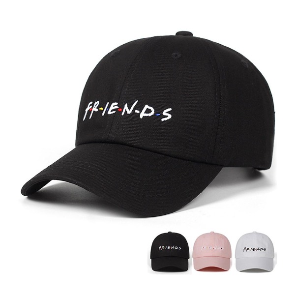 Unisex FRIENDS Brodeerattu Peaked Cap hengittävä monitoimihattu ulkoiluun White